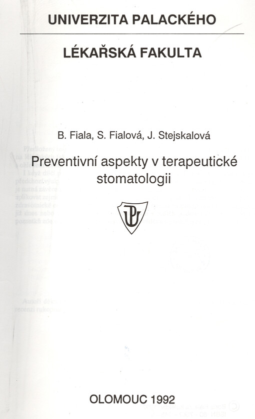 Preventivní aspekty v terapeutické stomatologii