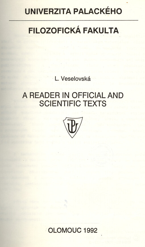 A reader in official and scientific texts