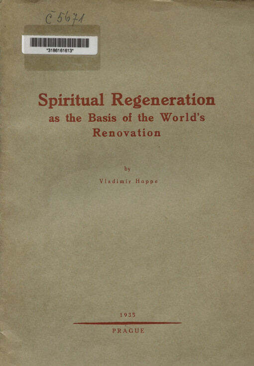 Spiritual regeneration as the basis of the world's renovation