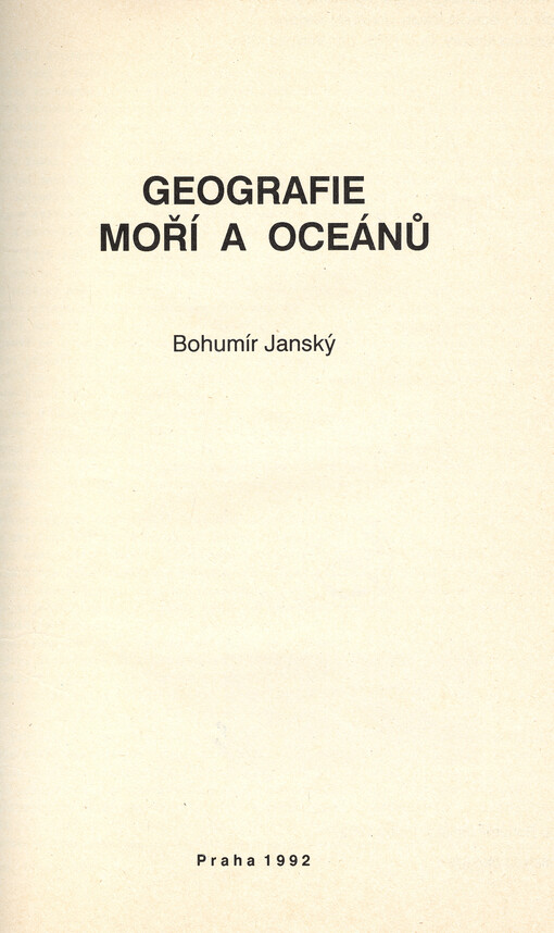 Geografie moří a oceánů