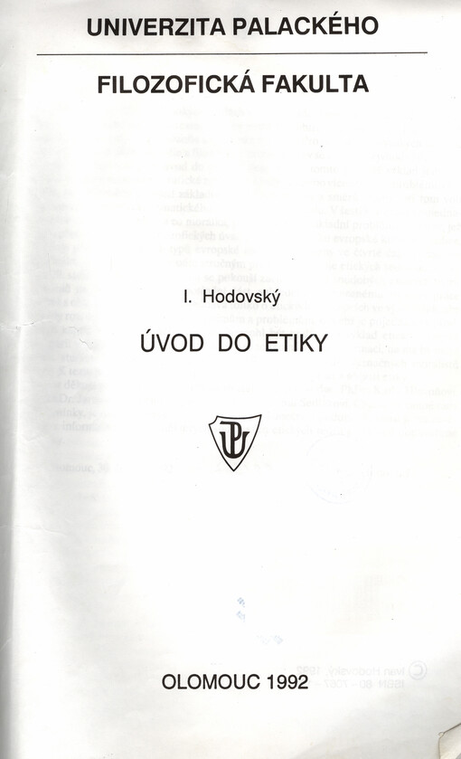 Úvod do etiky.