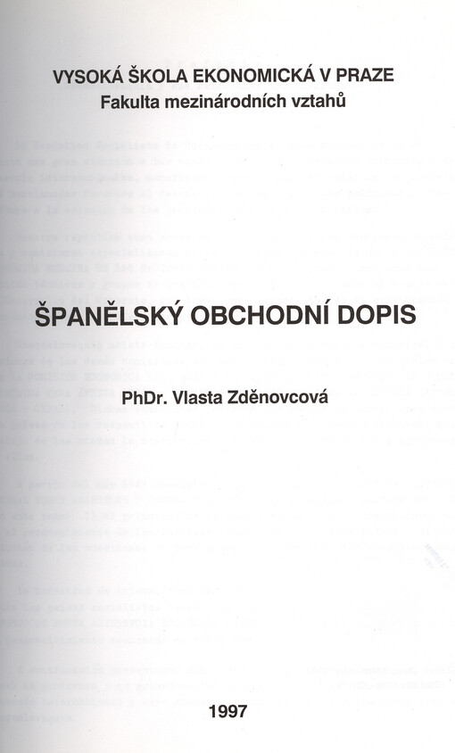 Španělský obchodní dopis