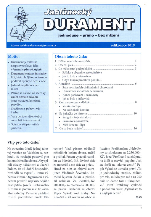 Jablůnecký durament : jednoduše - přímo - bez mlžení