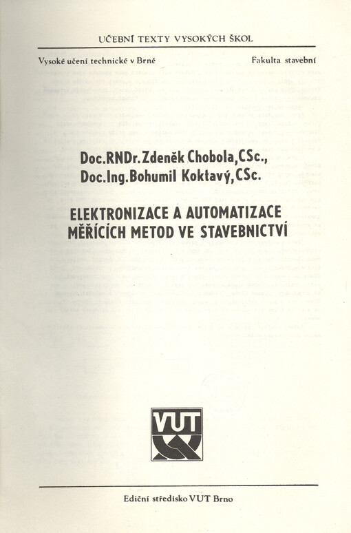 Elektronizace a automatizace měřicích metod ve stavebnictví