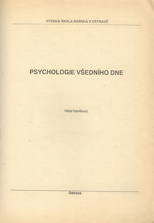 Psychologie všedního dne