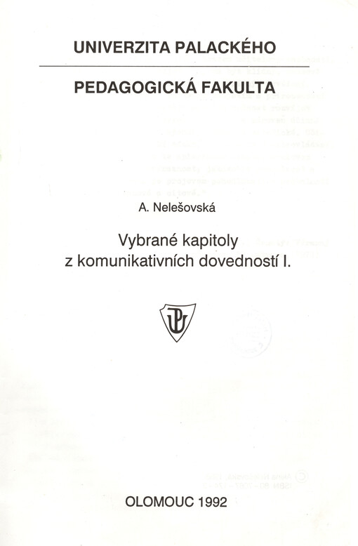 Vybrané kapitoly z komunikativních dovedností I