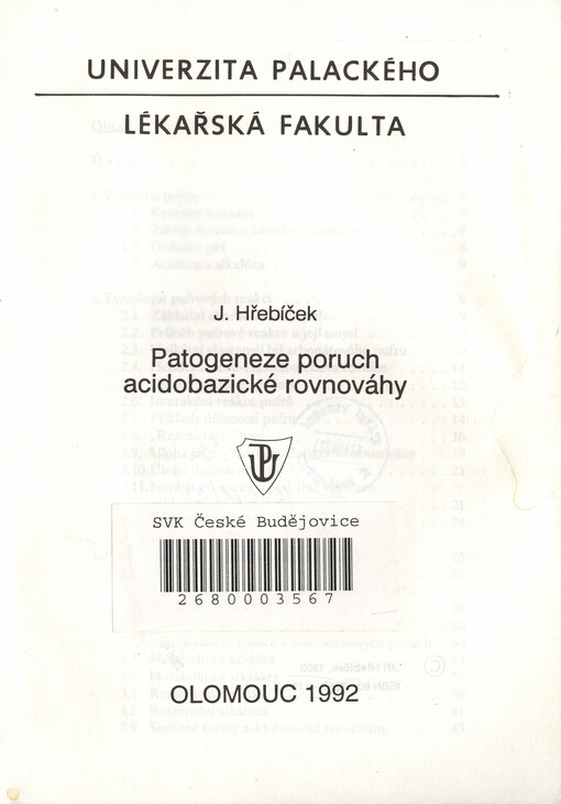 Patogeneze poruch acidobazické rovnováhy