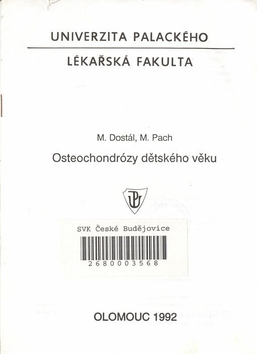 Osteochondrózy dětského věku