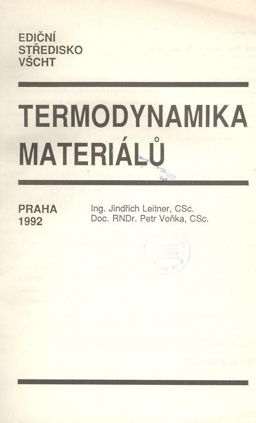 Termodynamika materiálů