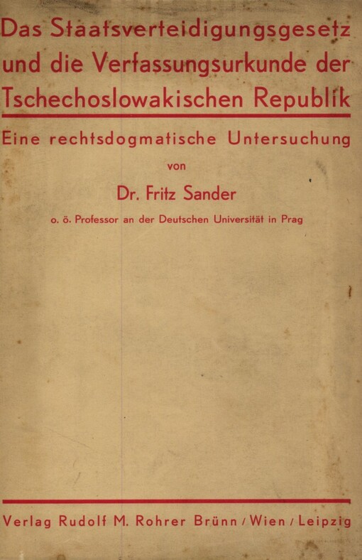 Staatsverteidigungsgesetz und die Verfassungsurkunde der Tschechoslowakischen Republik