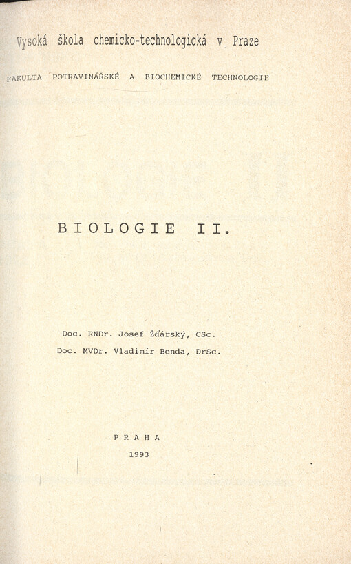Biologie II
