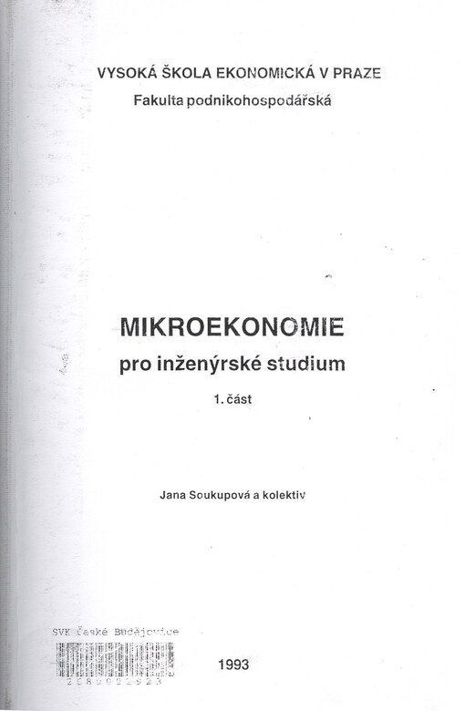 Mikroekonomie pro inženýrské studium