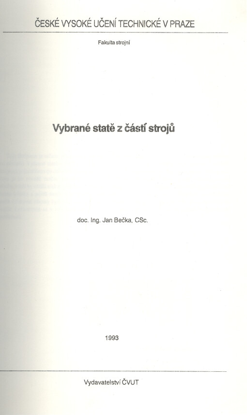 Vybrané statě z částí strojů