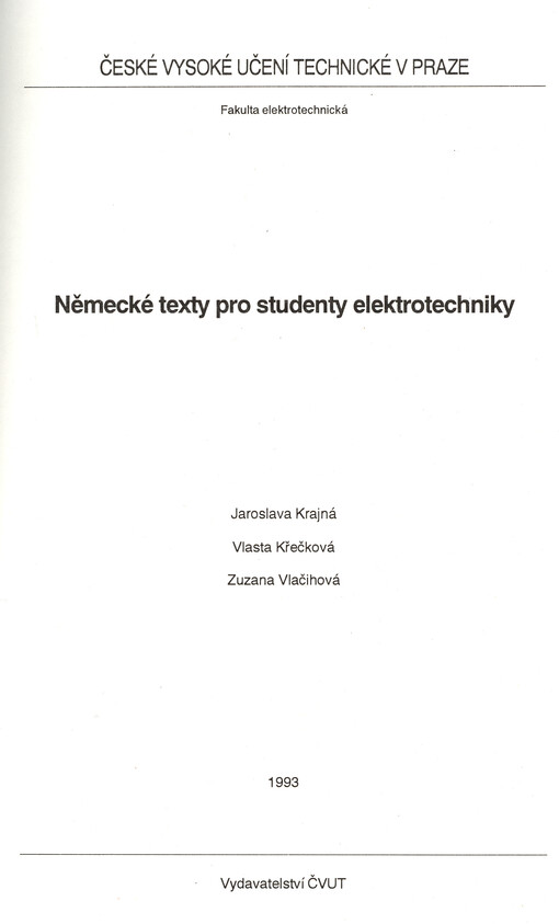 Německé texty pro studenty elektrotechniky
