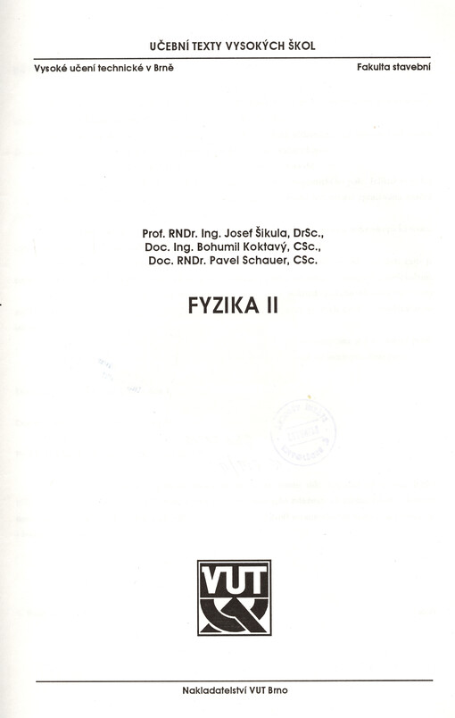 Fyzika II