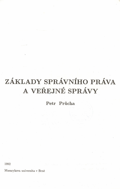 Základy správního práva a veřejné správy