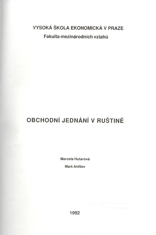 Obchodní jednání v ruštině