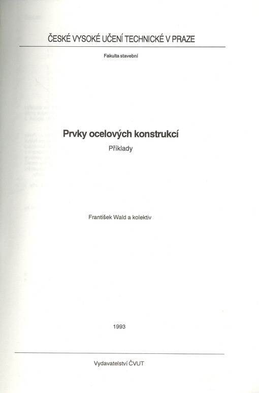 Prvky ocelových konstrukcí : příklady