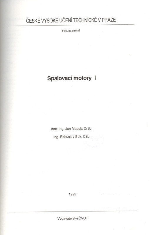 Spalovací motory I