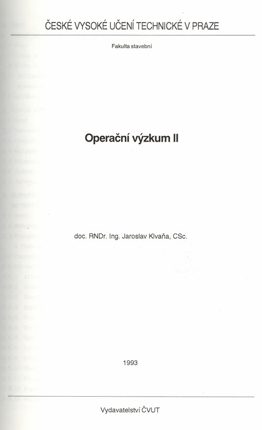 Operační výzkum II