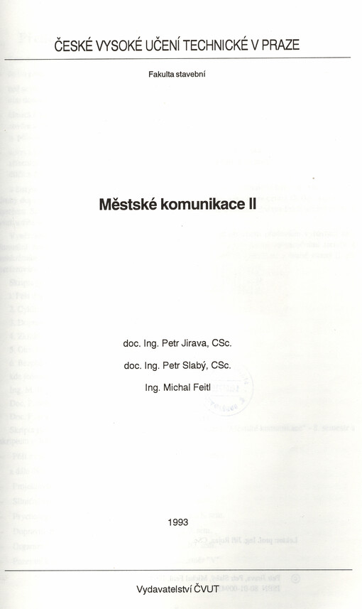 Městské komunikace II