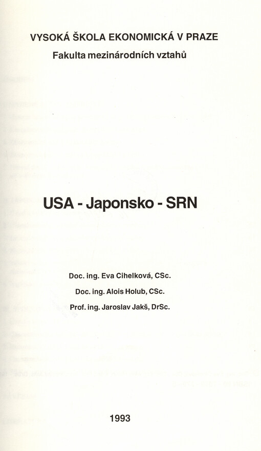 USA - Japonsko - SRN