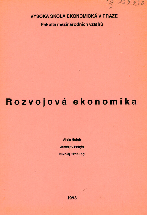 Rozvojová ekonomika :