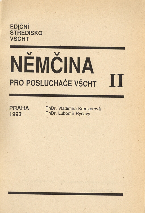 Němčina pro posluchače VŠCHT. II