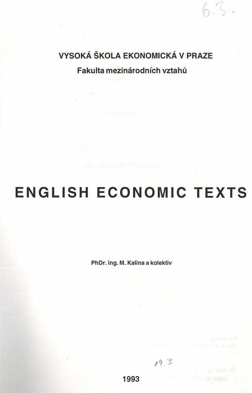 English economic texts