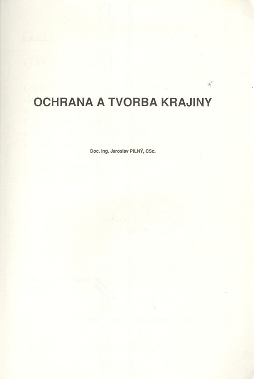 Ochrana a tvorba krajiny