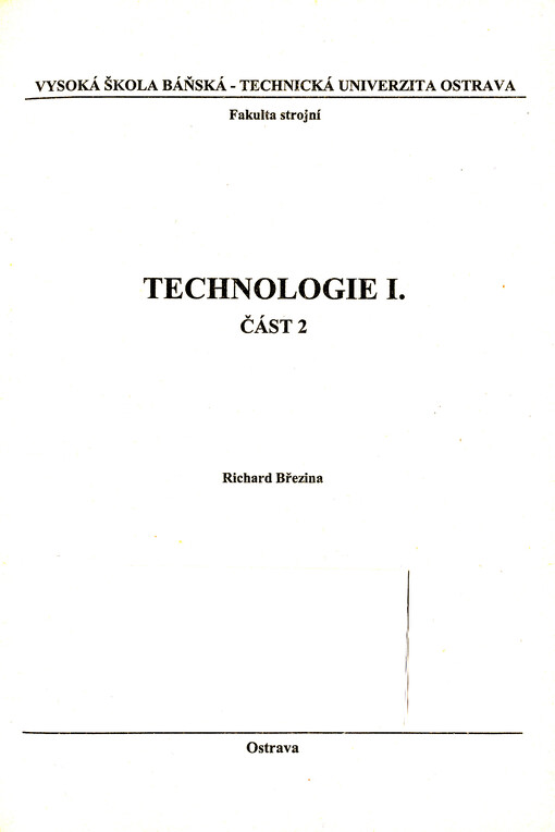 Technologie 1. Část 2