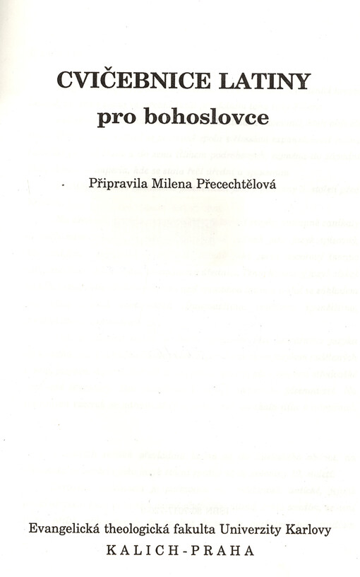 Cvičebnice latiny pro bohoslovce