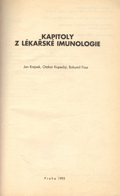 Kapitoly z lékařské imunologie