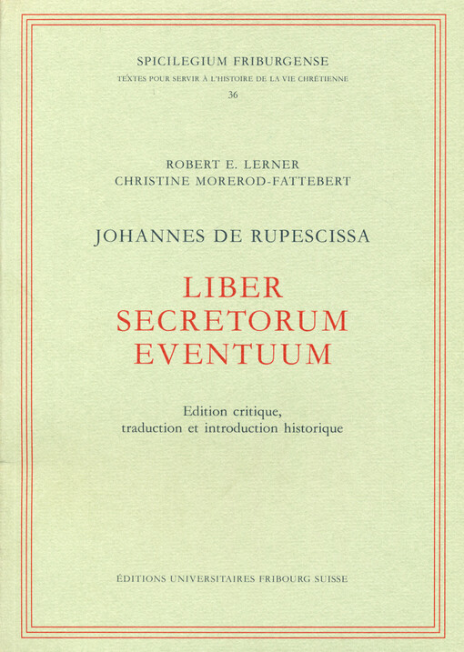 Liber secretorum eventuum : edition critique, traduction et introduction historique