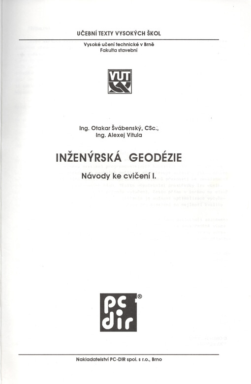 Inženýrská geodézie : návody ke cvičení I.