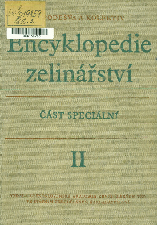 Encyklopedie zelinářství. Část speciální