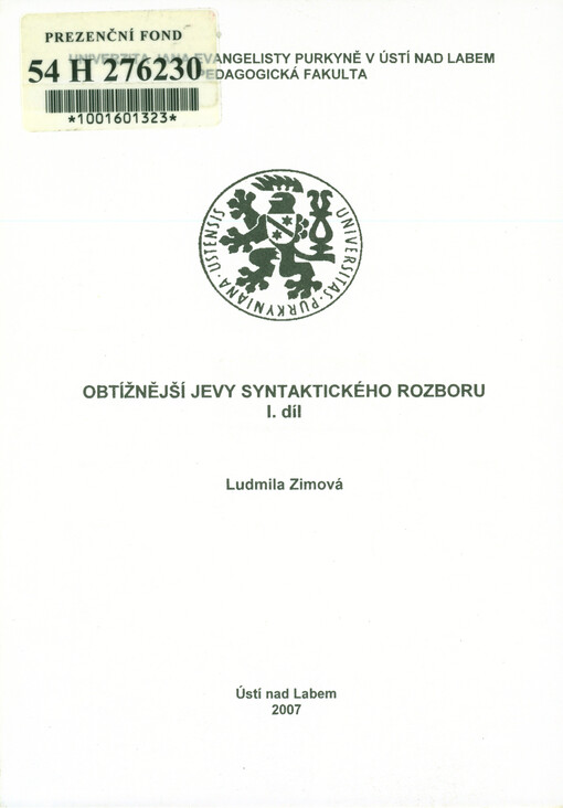 Obtížnější jevy syntaktického rozboru