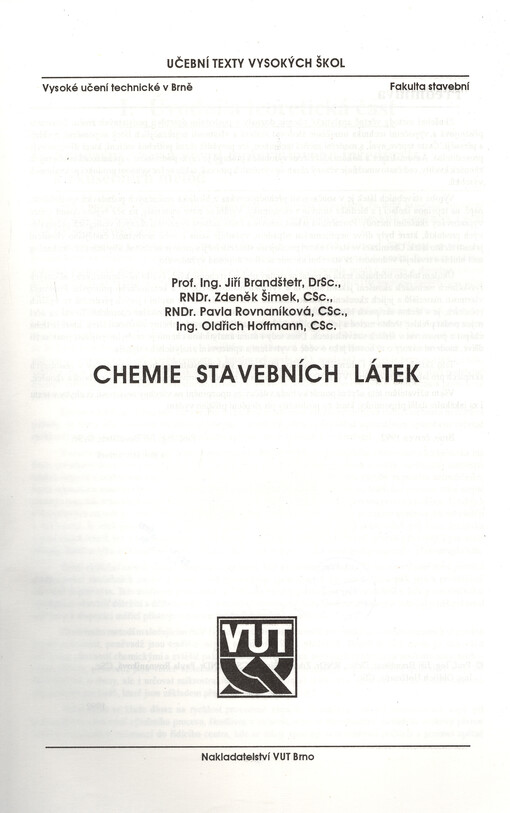 Chemie stavebních látek