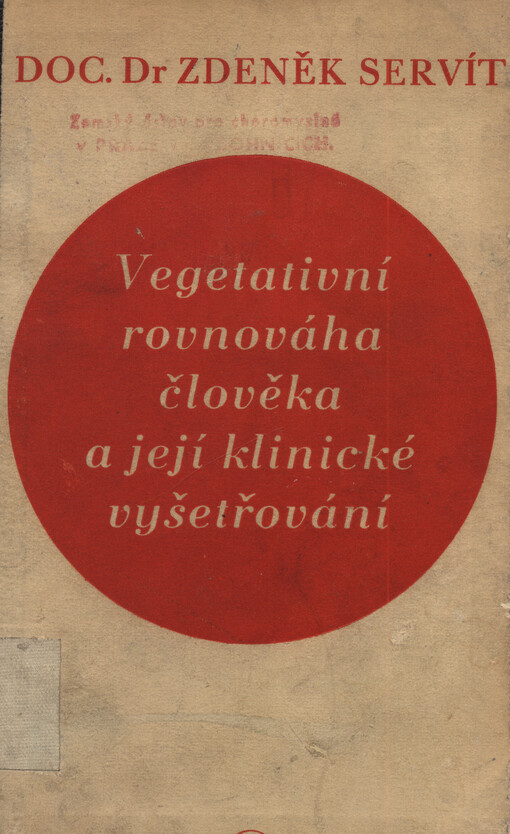 Vegetativní rovnováha člověka a její klinické vyšetřování