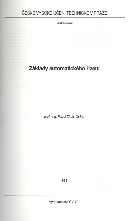 Základy automatického řízení