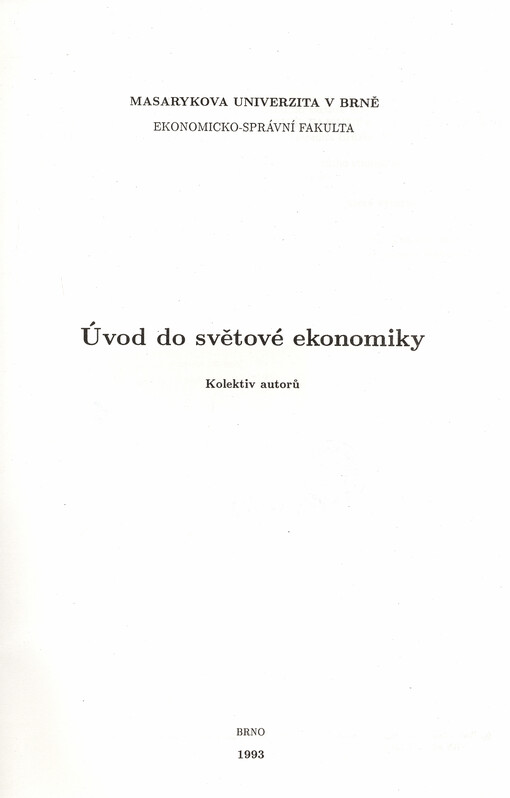 Úvod do světové ekonomiky