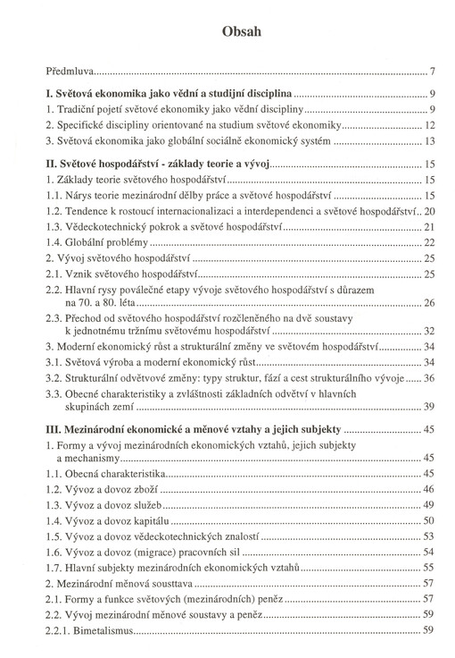 Vybrané kapitoly ze světové ekonomiky
