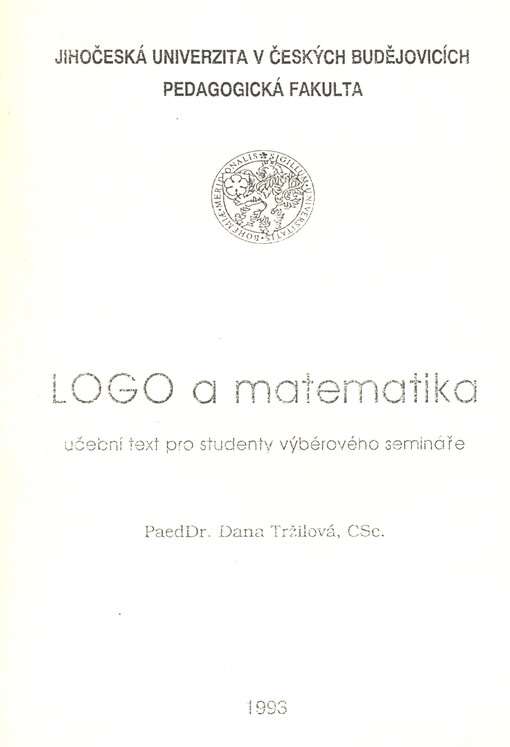 LOGO a matematika : Učební text pro studenty výběrového semináře