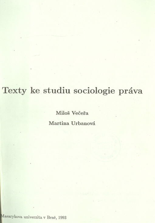 Texty ke studiu sociologie práva