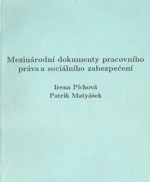 Mezinárodní dokumenty pracovního práva a sociálního zabezpečení