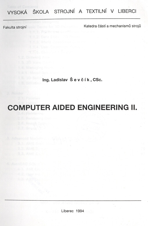 Computer aided engineering II