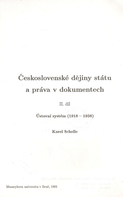 Československé dějiny státu a práva v dokumentech