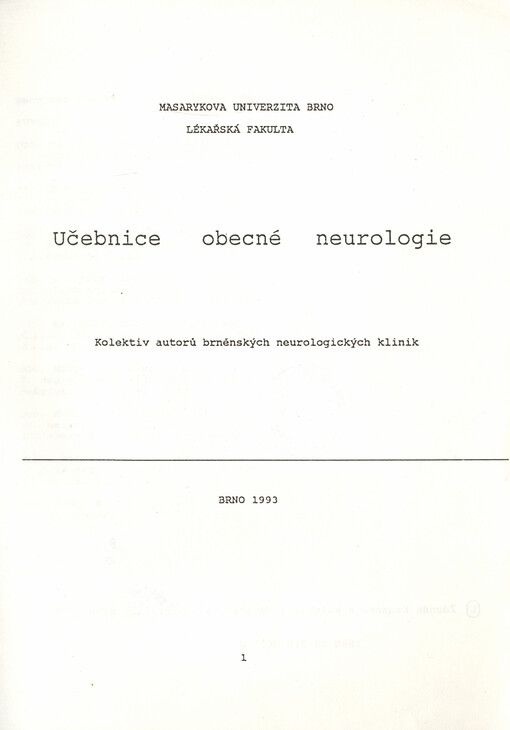 Učebnice obecné neurologie
