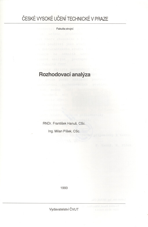 Rozhodovací analýza