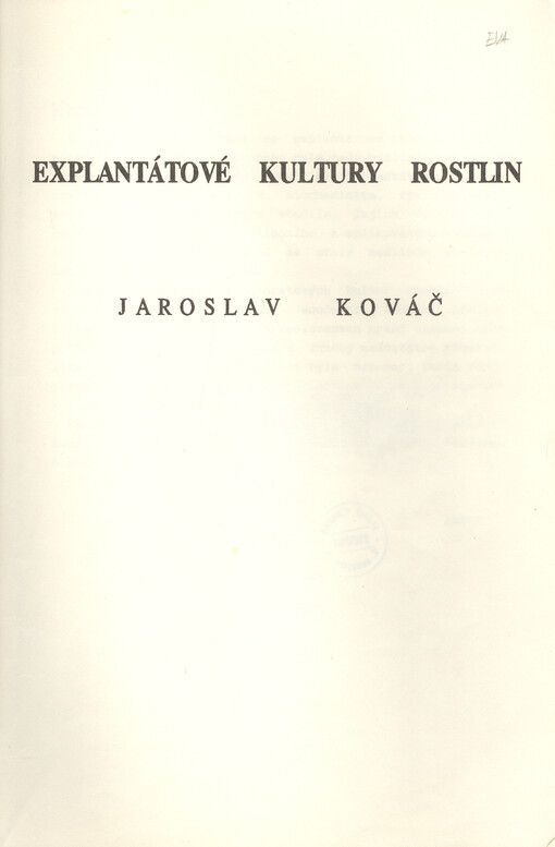 Explantátové kultury rostlin